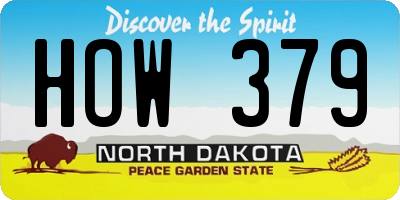 ND license plate HOW379
