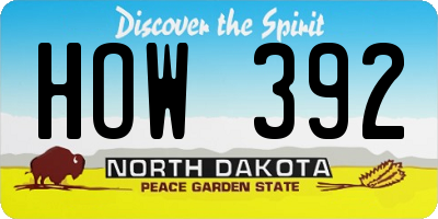 ND license plate HOW392