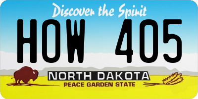 ND license plate HOW405