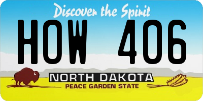 ND license plate HOW406