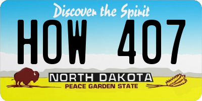 ND license plate HOW407