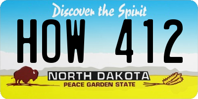 ND license plate HOW412