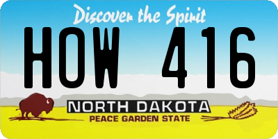 ND license plate HOW416