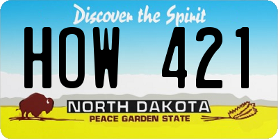 ND license plate HOW421
