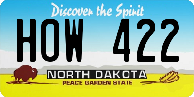 ND license plate HOW422