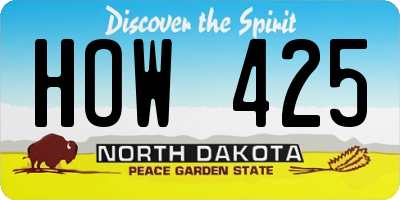 ND license plate HOW425