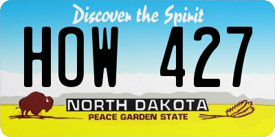 ND license plate HOW427