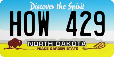 ND license plate HOW429