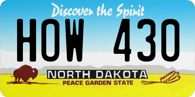 ND license plate HOW430