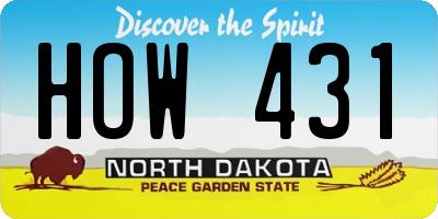 ND license plate HOW431