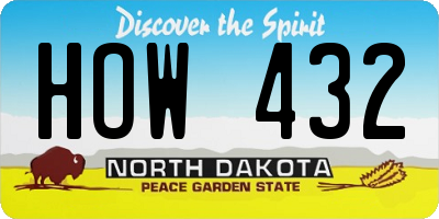 ND license plate HOW432