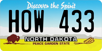 ND license plate HOW433