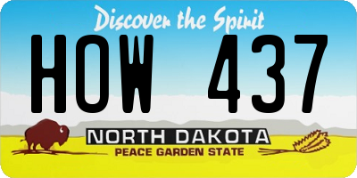 ND license plate HOW437