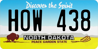 ND license plate HOW438