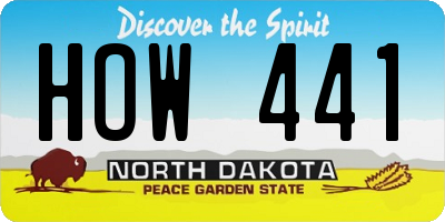 ND license plate HOW441