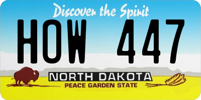 ND license plate HOW447