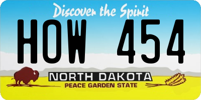 ND license plate HOW454