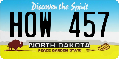 ND license plate HOW457