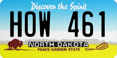 ND license plate HOW461