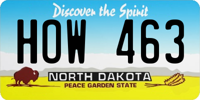 ND license plate HOW463