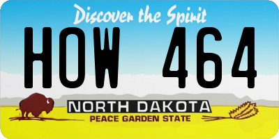 ND license plate HOW464