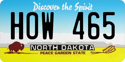 ND license plate HOW465