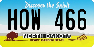 ND license plate HOW466