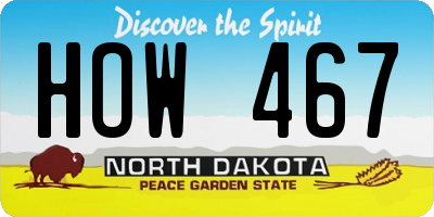 ND license plate HOW467