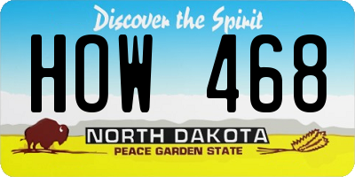 ND license plate HOW468