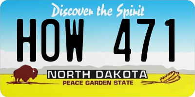 ND license plate HOW471