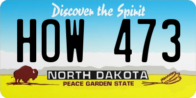 ND license plate HOW473
