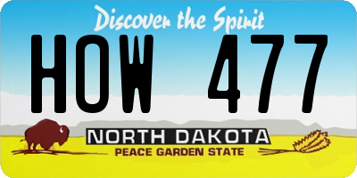 ND license plate HOW477