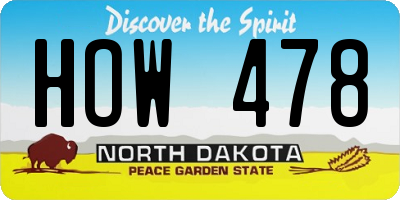 ND license plate HOW478