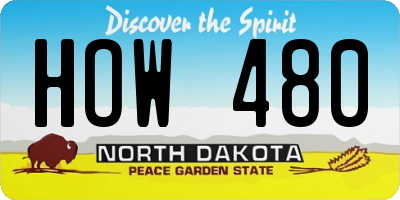ND license plate HOW480