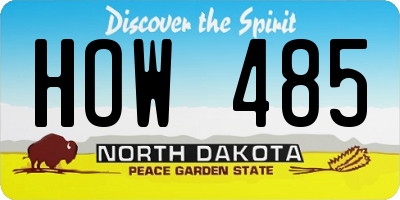 ND license plate HOW485