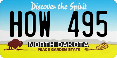 ND license plate HOW495