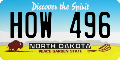 ND license plate HOW496