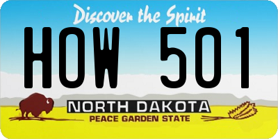 ND license plate HOW501