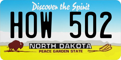 ND license plate HOW502