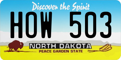 ND license plate HOW503