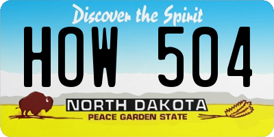 ND license plate HOW504