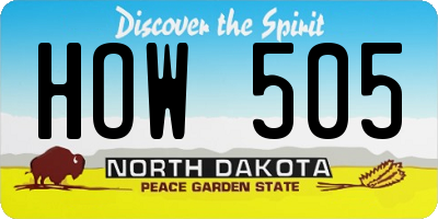 ND license plate HOW505