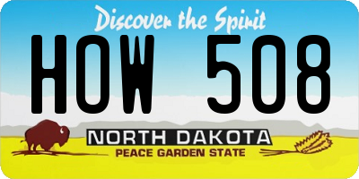 ND license plate HOW508