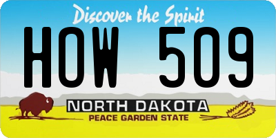 ND license plate HOW509