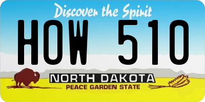 ND license plate HOW510