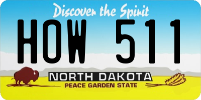 ND license plate HOW511
