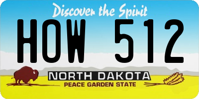 ND license plate HOW512