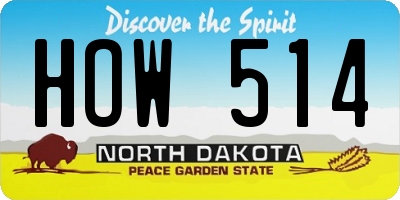 ND license plate HOW514