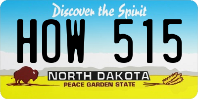 ND license plate HOW515