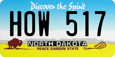 ND license plate HOW517